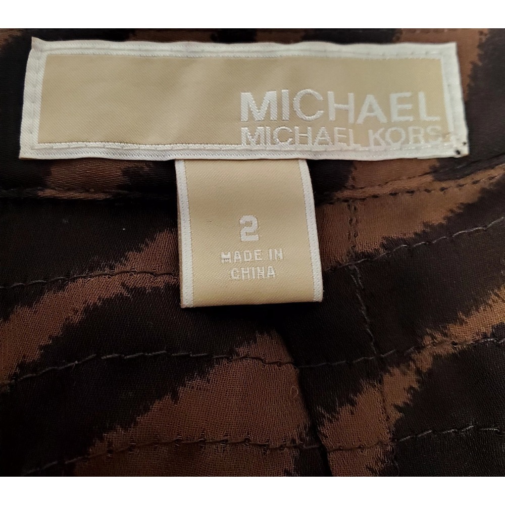 MICHAEL Michael Kors Skirt 2 Animal Print Ruffle Flirty Brn/Blk Tiers/Gather 3D - Picture 8 of 11